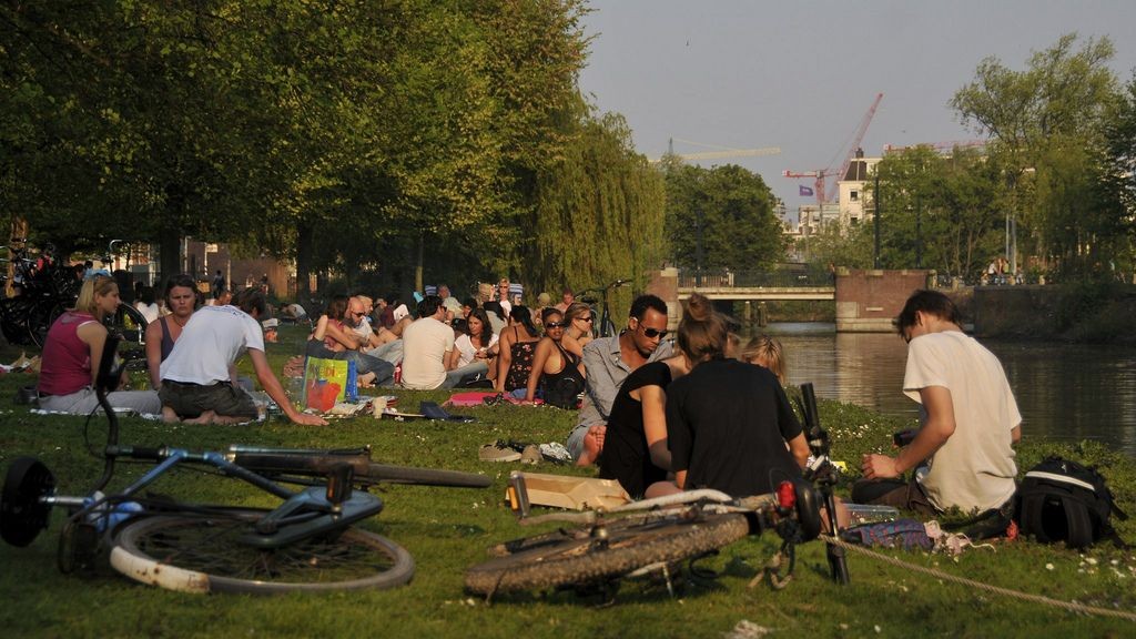 Amsterdam sunny spring netherlands