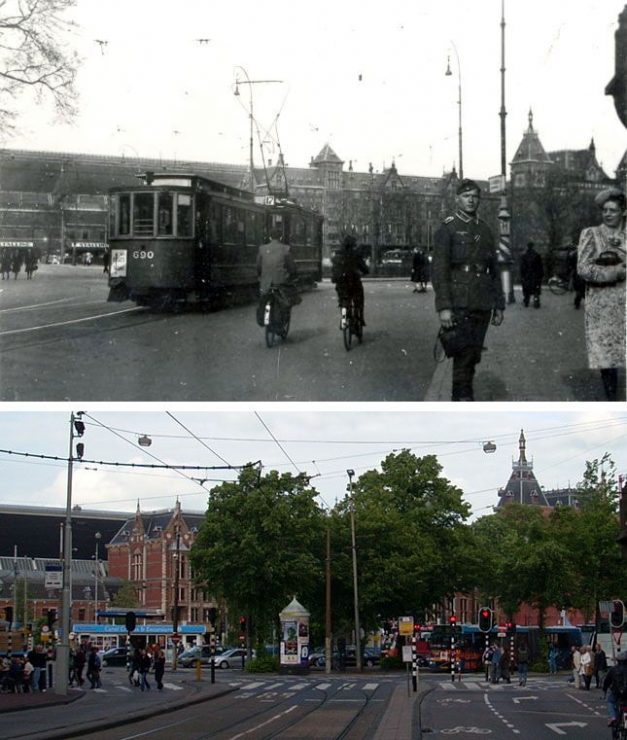 Historic Amsterdam then and now