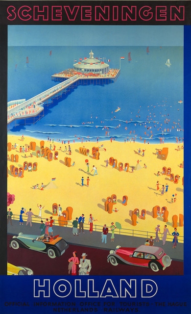 Vintage Travel Poster Holland Middelburg - Affiche de voyage Dutch Railways  - Rétro 